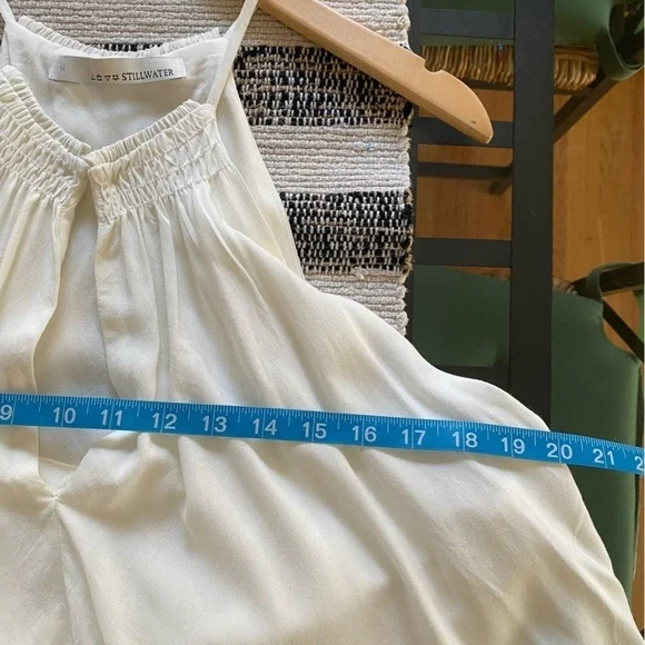 Stillwater Cream White Split Front Tassel Hem Tank Top Medium - Picture 11 of 13